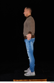Arnost blue jeans brown sweatshirt clothing standing whole body 0011.jpg